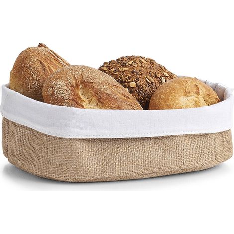 Brotkorb aus Jute und Baumwolle, 26 x 18 cm