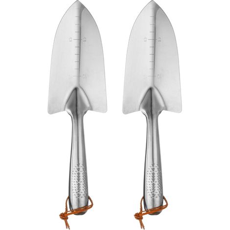 2pcs Pelle De Jardin À Main 11.4 x 3.3 Acier Inoxydable Marques De Profondeur, Transplantoir Avec Manche, Outils De Jardin Pour Jardinage Désherbage Plantation (1/5)