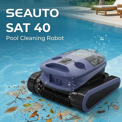 SIENTICE SAT40 Robot Piscine sans Fil,240Min&300m² d'Autonomie,Nettoie Sol/Parois/Ligne d’eau,Filtration Ultra-Fine,Robot Piscine Hors Sol avec APP (1/5)