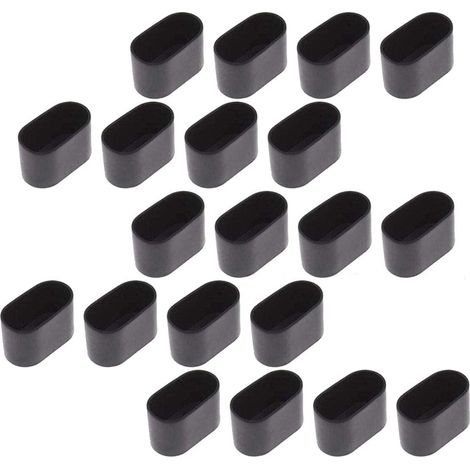 DOLASO 20 Stück Stuhlbeinkappen Stuhlbeinschutz Bodenschutz Fußkappen für Klappstuhl Ovalrohr, Kunststoff (Schwarz16 Stück / 20x40mm) (1/5)