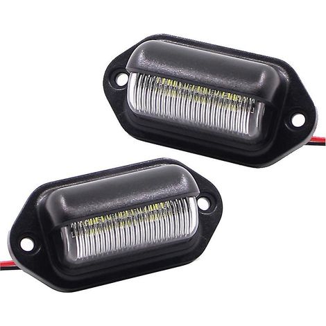 Set mit 2 wasserdichten 6 SMD-LED-Kennzeichenleuchten für Lkw, Transporter, Anhänger, Pkw, Fahrzeuge und Wohnwagen 12V/24V (1/5)