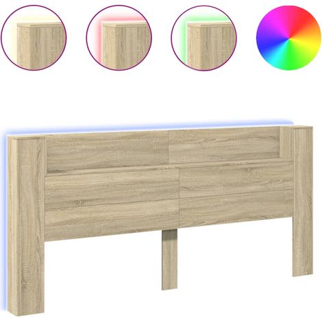 Maison Exclusive - Cabecero de cama con LED roble Sonoma 220x16,5