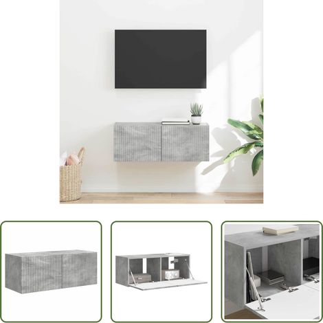 Betonfarbe - TV-Wandschrank Beton 60 x 31 x 29,5 cm Holzwerkstoff (1/5)