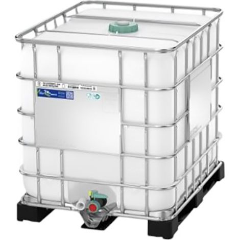 Cuve 1000l translucide foodcert – Réservoir alimentaire en polyéthylène – Structure grillagée en acier galvanisé – Poids 50 kg – Schutz