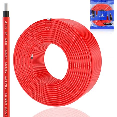 Solar Panel Cable Kit 10 m - Tinned Copper Extension Cable - Weatherproof, Rust Resistant, Oxidation - 11 AWG (4mm²) 1.500 V (1/5)