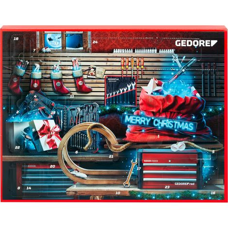 GEDORE 3304901 Red R33003044 Calendario dell'Avvento 2023, 44 pezzi, calendario dell'Avvento da uomo, regalo per uomini, calendario dell'Avvento con attrezzi 2023 (1/5)