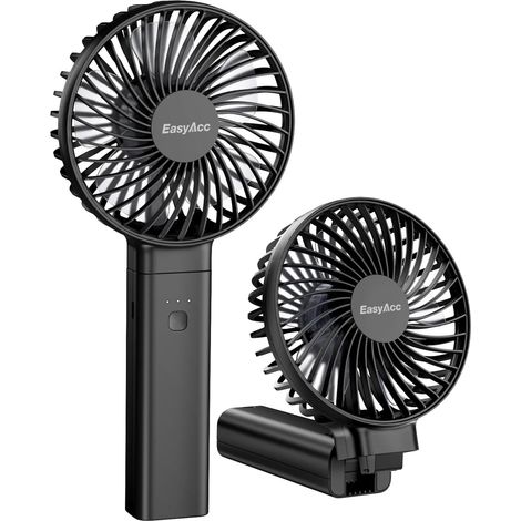 EasyAcc Ventilateur USB Portable, Ventilateur à Main Petit Rechargeable 3-13 Heures D'utilisation 4 Vitesse Ventilateur de Table Pliable pour Bureau Voyage Camping (1/5)