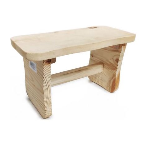 Sgabello "Basso" realizzato in legno chiaro resistente di pino essiccato (1/7)