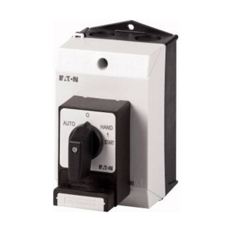 Inverseurs tétrapolaire 20 A Dispositifs de cadenassage SVC plastron AUTO-0-HAND START 45 ° EATON T0-2-15907/I1/SVC(C-E-G-J) (1/2)