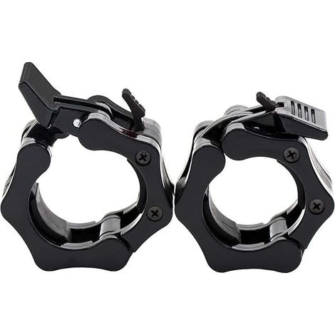 Colliers Pour Barre De Musculation - 2 Pouces - Système À Levier Rapide - Pour Barres Olympiques Standard - Noir - Lot De 2 (1/3)