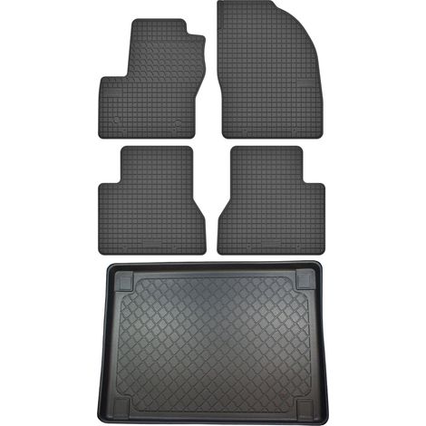 Juego de alfombrillas de goma para coche y alfombrilla para maletero para Ford Tourneo Connect II VAN desde enero de 2014.