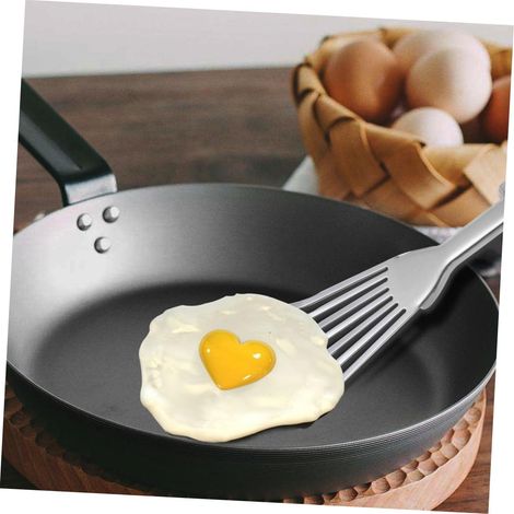 Set di utensili da cucina con spatola scanalata in acciaio inossidabile da 2 pezzi, adatti per cucinare, friggere, grigliare e cuocere al forno, design ergonomico e (1/4)