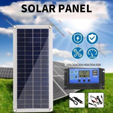 300W 12V 24V Flexibles monokristallines Solarzellenmodul mit Solarladeregler für Boote, Wohnmobile und Autos (1/3)