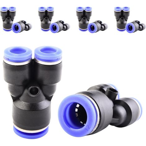 10 pièces 16 mm répartiteur en Y à 3 voies, raccord pneumatique, rapide plastique raccords Push to Connect, adaptateur de conduite d'air PY - PW12-8mm (1/5)