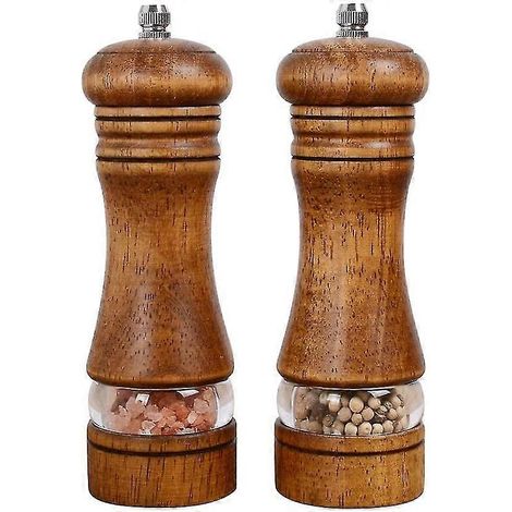 Moulin à poivre, lot de 2 moulins à sel et à poivre en bois, style rétro (1/5)