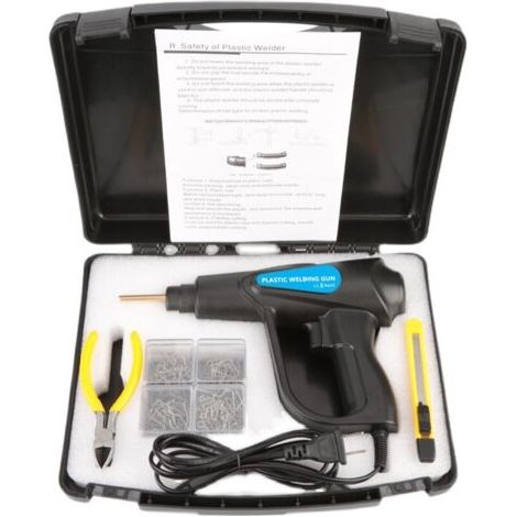 70W Soudage plastique Machine,Kit de Réparation avec 400Pcs 6 Sortes Agrafeuse Chaud,Soudure Plastique,Réparation de Pistolet de Soudeur, Soudeuse pour Réparation de Pare-Chocs de Voiture. (1/5)