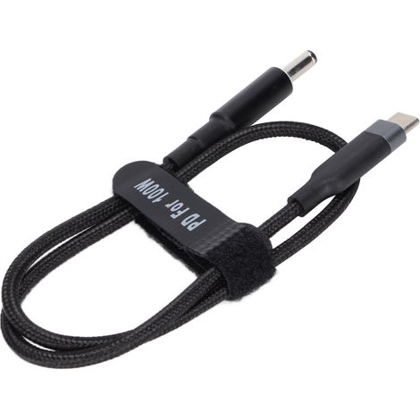 Câble USB-C PD 100W pour PC portable, charge rapide, fiche DC, robuste, 1.5m, bureau maison (1/5)