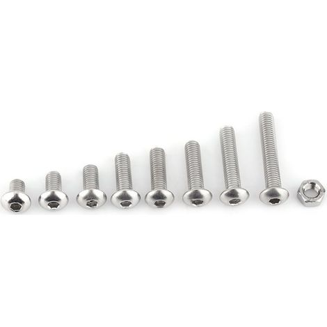 Vis six pans creux – acier inoxydable SS304 – M5 – boulons + écrous – tête bouton (1/5)