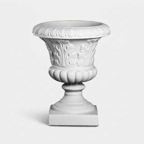 Vase décoratif d'extérieur en polyéthylène Calice Fogliato - Blanc (1/3)