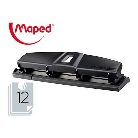 Taladrador maped essentials metal 4 taladros capacidad 12 hojas color negro