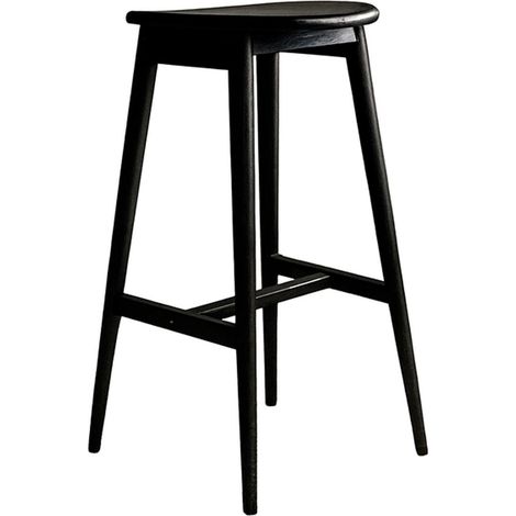 Tabouret de Bar en Bois "Orust" 77cm Noir (1/3)