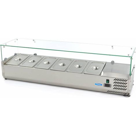 Saladette de comptoir - 150cm - 6 bacs GN 1/3 - Maxima