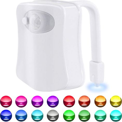 Luz Nocturna Para Inodoro MINKUROW, Luz Led Para Asiento De Inodoro Con Cambio De 16 Colores Activada Por Movimiento, Atenuador De 5 Niveles, Sensor De Movimiento, Luz Para Inodoro (1/5)