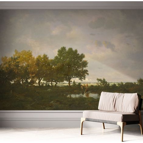 Tapete Selbstklebend - abwaschbar - Tapete mit Motiv - trendige Wanddeko - elegant Fototapete  Waldlandschaft 312x219 cm (1/5)