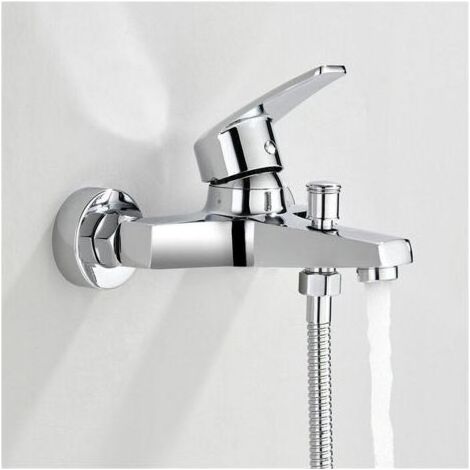 Robinet mitigeur de baignoire Robinet de baignoire/douche Robinet mitigeur en laiton chromé (1/4)