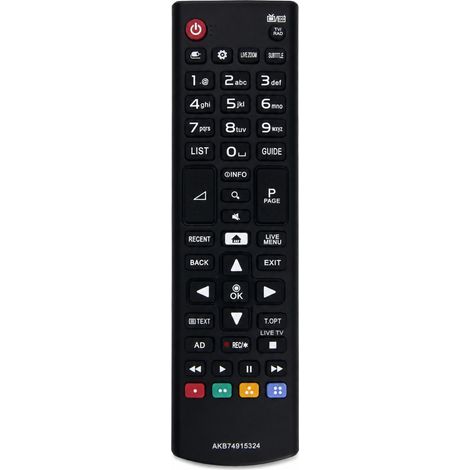 Mando a distancia de TV compatible con LG AKB74915324, con teclas de acceso directo a canales (1/5)