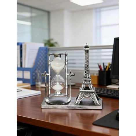 Jouet de bureau motorisé en forme de Tour Eiffel (1 pièce), minuteur rotatif vintage en fer et décoration de grande roue, convient pour le bureau et la maison, constitue un excellent cadeau (1 pièce). (1/5)