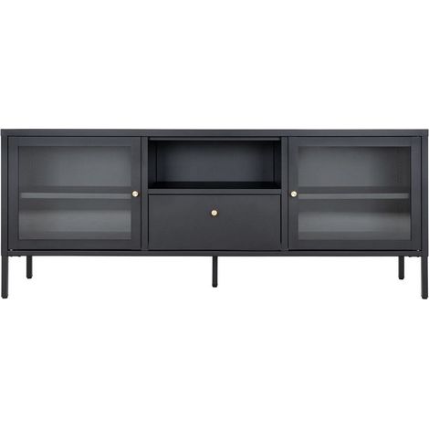 Meuble TV Dalby noir 150x35x60 cm (1/5)