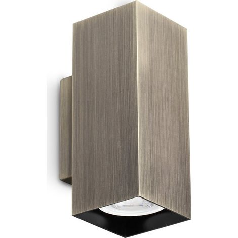 Ideal Lux Applique moderna Look 2 luci GU10 brunito alluminio vetro
