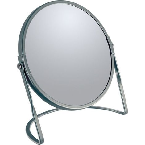 Miroir grossissant sur pied Acier AKIRA Gris mat Spirella