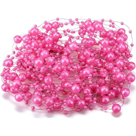 Guirlande de Perles de 10M, Bobine de Fil de Perles de 10 m,Chaîne Perle Guirlandes, Guirlande de Perles Artificielles Chaîne Perles pour Décoration de Fête de Mariage, Décoration de Sapin de Noël (1/5)