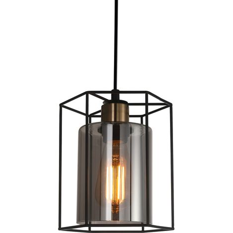 Italux Kalula Lampada da soffitto a sospensione a lanterna industriale, retrò a 1 luce, E27 (1/2)