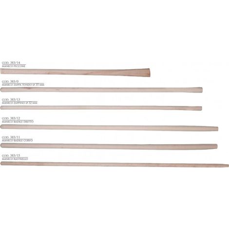 Manico in legno badile diritto naturale Verdelook
