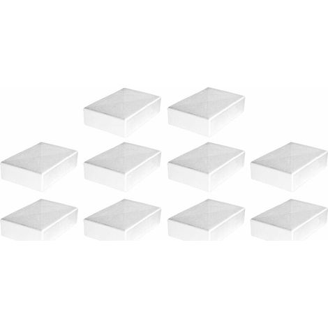 – Lot de 10 embouts de tube rectangulaire en PELD – Protection esthétique pour meubles – Dimensions 40 x 60mm – Couleur blanche (1/3)