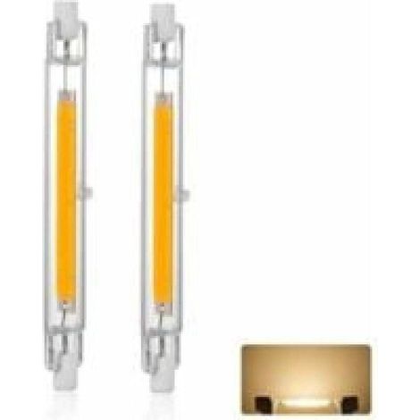 Ampoule LED R7S 118mm 10W Dimmable, Lumière blanche 3000K 850LM, Linéaire Remplacer Lampe Halogène 220V, Éclairage à 360 Degrés, Sans Scintillement, R7S OCB LED Tubes pour Projecteur, lot de 2 (1/4)