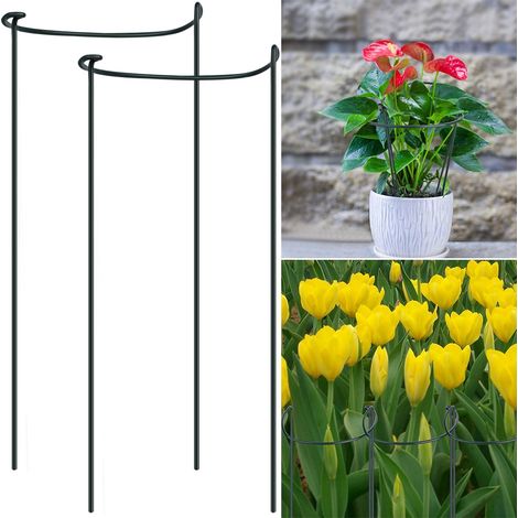Halbrunder Pflanzenständer, Blumenständer aus Metall für den Garten, Stützring für Zimmerpflanzen, Stützstab-Set für Topfpflanzen. (1/5)
