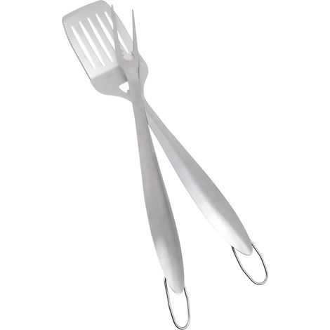 Ensemble d'ustensiles de barbecue en inox (2 pcs): fourchette et spatule pour barbecue, pour le camping et les grillades dans le jardin (1/5)