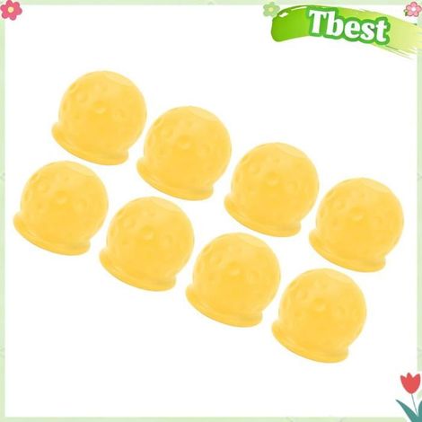 Tbest couvercle de boule d'attelage de remorque Couvercle de boule de remorquage de camion, 8 pièces, 50mm, auto petites Jaune (1/5)