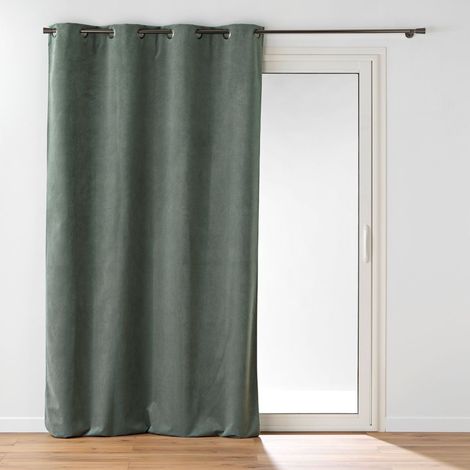 Rideau Occultant en Velours "Olympe" 140x260cm Kaki (1/5)