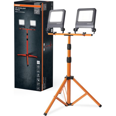 OSRAM Faretto da Costruzione su Treppiede LED Worklight 2x50W 4000K Grigio (1/4)