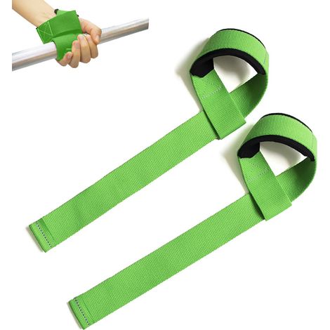 Sangles De Levage - Pour Halteres Et Barres - Renfort De Prise - Pour Entraînement En Force - Par Paire (1/5)