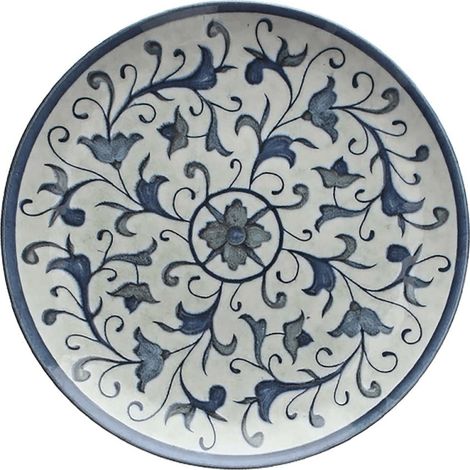 Assiette à Dessert 20 cm Porcelaine Bleue Ligne Rustique Chic