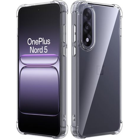 Coque pour OnePlus Nord 5, résistante aux chutes, transparente (1/5)