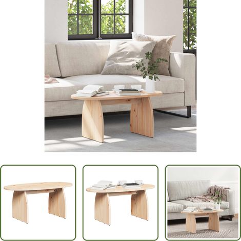 Table basse rustique - Table basse Marron 80 x 40 x 35 cm Pin massif (1/5)