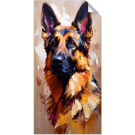 Selbstklebendes Poster – Wandsticker Deutscher Schäferhund Tiere 50x100 cm (1/3)