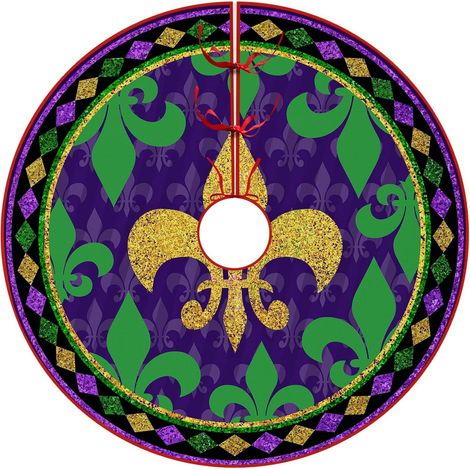 Jupe Pour Arbre De Noël - 91 Cm - Décor Festif Pour Carnaval Et Mardi Gras - Pour Salon Ou Fête Familiale - 1 Pièce (1/5)